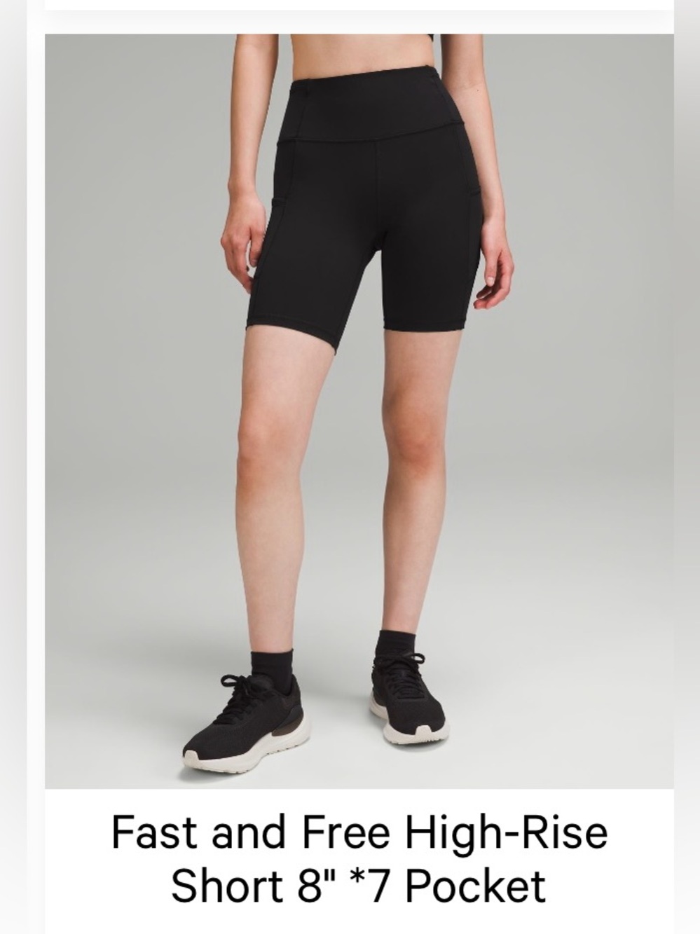 High-Rise Black Bike Shorts with Side Pocket size 4